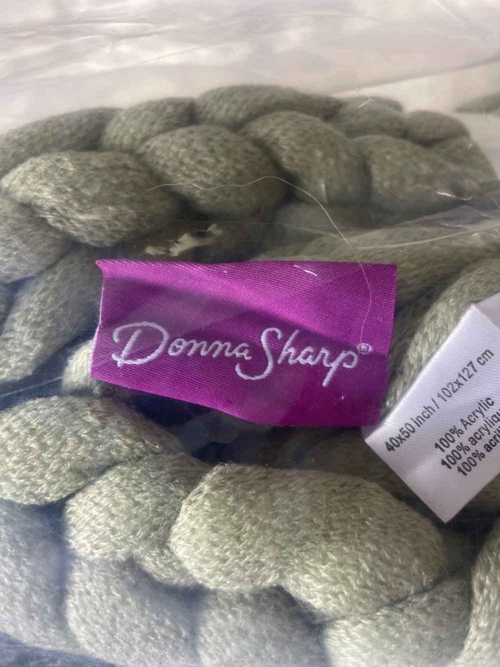 Donna sharp throw blanket in mint green nwt - Picture 5 of 5
